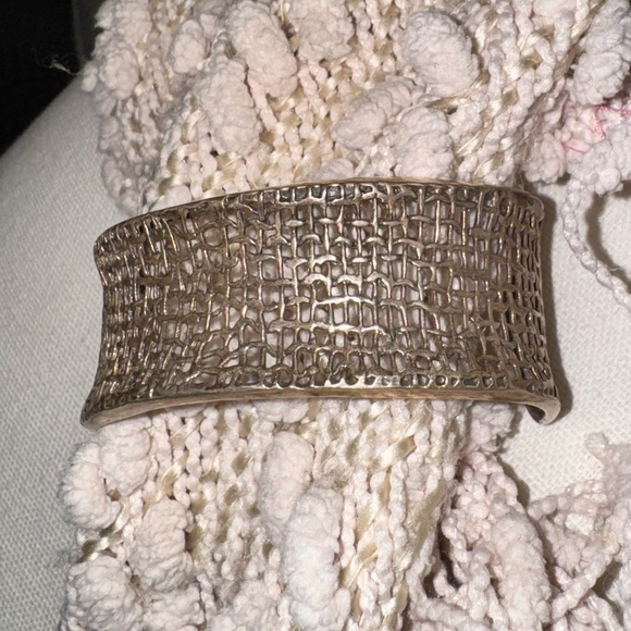 Retired Silpada Sterling Woven Cuff Bracelet - Picture 2 of 16